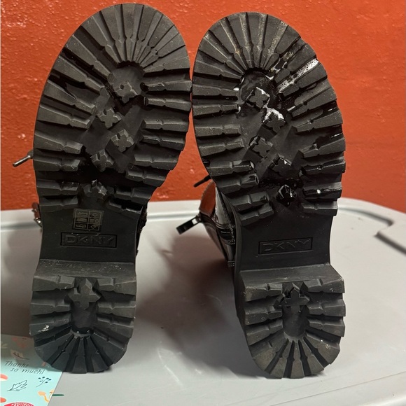 DKNY Metallic Silver Combat Boots - Picture 5 of 10